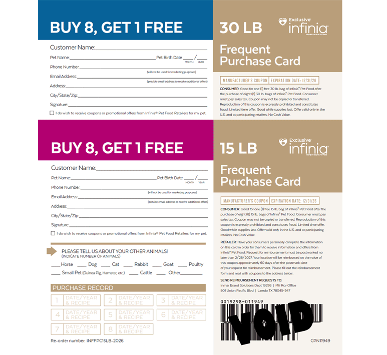 Exclusive Signature frequent purchase program cards